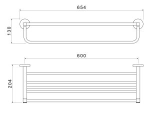 Полка для полотенец Aquatek Европа AQ4115BGM шлифованный чёрный хром